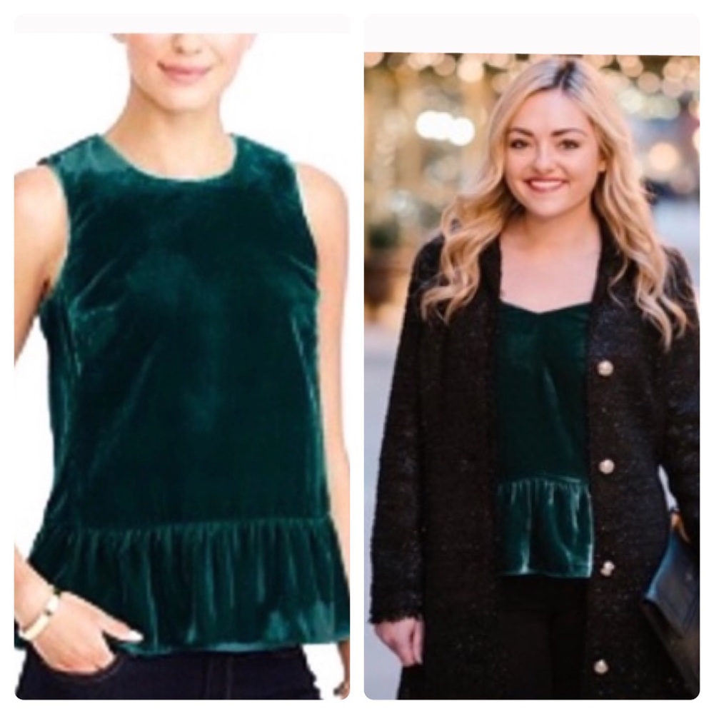 J. Crew Peplum Velvet Tank